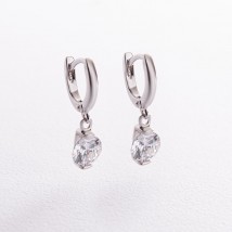 Silver earrings with cubic zirconia 121227 Onyx