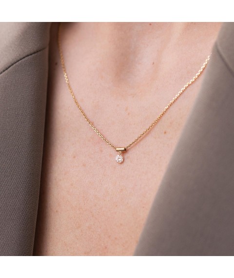 Gold necklace "Kimberly" with diamond flask0074z Onix 42