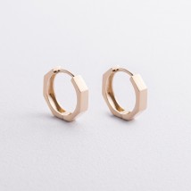 Серьги - кольца "Madison" в желтом золоте с09325 Онікс