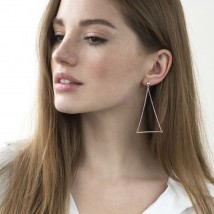 Silver earrings "Balance" 122882 Onyx