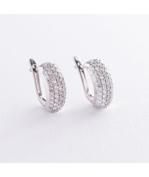 Gold earrings with diamonds s619 Onyx