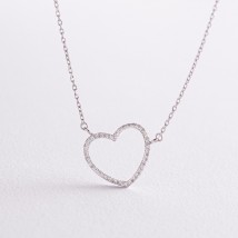 Gold necklace "Heart" with diamonds 110131121 Onyx 45