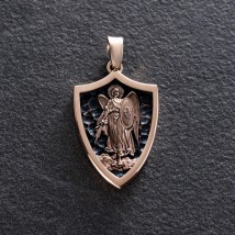 Gold pendant "Archangel Michael. Prayer" p03809 Onyx