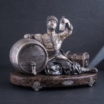 Серебряная фигура ручной работы "Счастье козака" сер00044к Онікс