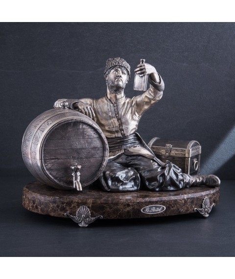 Handmade silver figure "The Cossack's Happiness" ser00044k Onyx