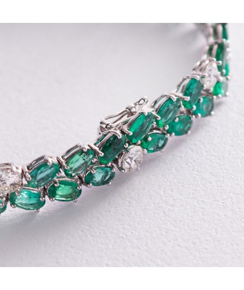 Gold bracelet with emeralds and diamonds bb0027nl Onix 18