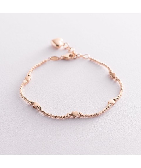 Gold bracelet "Heart" b03946 Onix 19