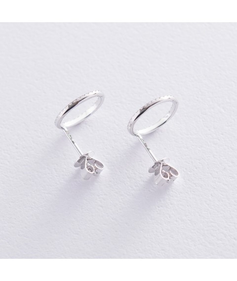 Gold earrings with diamonds sb0335di Onyx