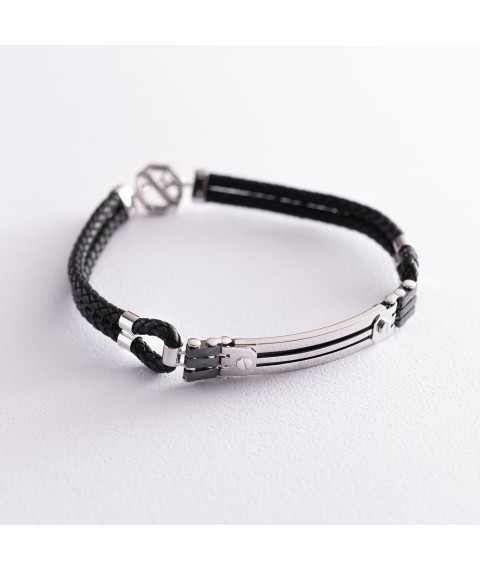 Rubber bracelet (onyx, ceramics) b03981 Onyx 20