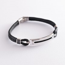 Rubber bracelet (cubic zirconia) b03980 Onix 19