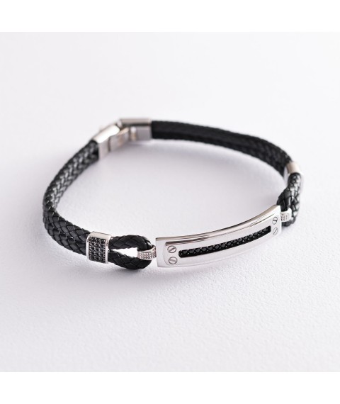 Rubber bracelet (cubic zirconia) b03980 Onix 19