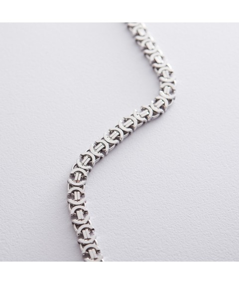 Мужской серебряный браслет (Евро 1.0 см) ро21691 Онікс 21