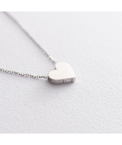 Necklace "Heart" in white gold count01747 Onix 40