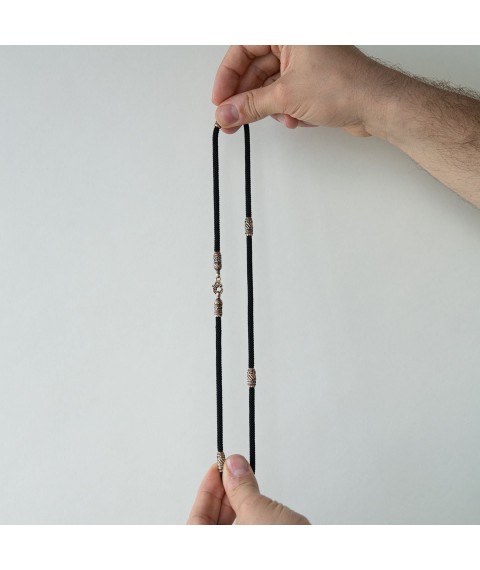 Silk cord with gold clasp Ш0033-4в/д4 Onix 50