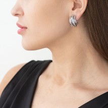 Gold earrings with diamonds s1555 Onyx
