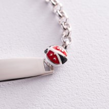 Silver children's bracelet "Ladybug" with enamel (engraving possible) 141634 Onix 13