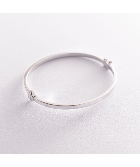 Rigid Love bracelet in white gold (0.3 cm) b03769 Onix 18