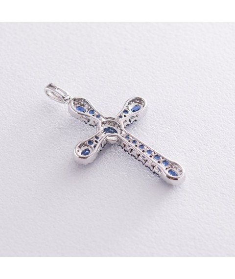 Gold cross with sapphires and diamonds pb0059gm Onyx