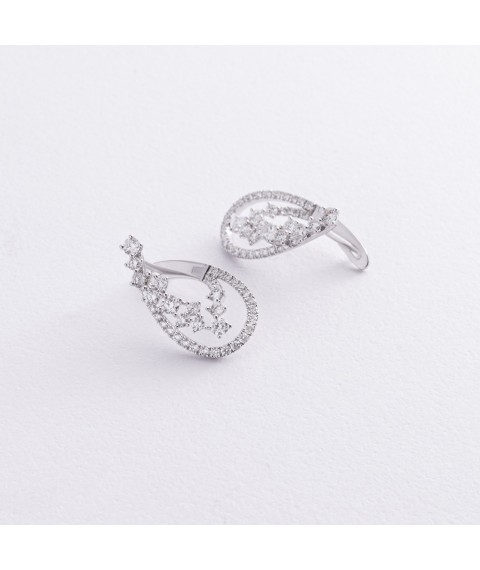 Gold earrings with diamonds sb0538cha Onyx