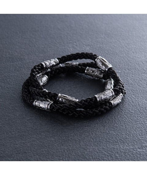 Orthodox silk cord with silver clasp 948 Onix 60