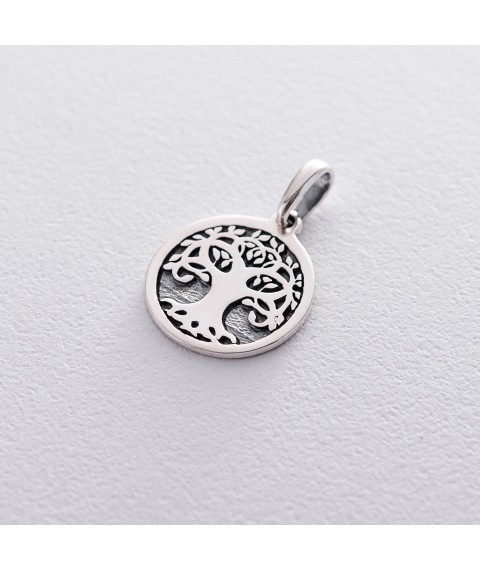 Silver pendant "Tree of Life" 132913 Onyx