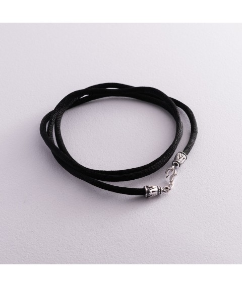 Silk cord with silver clasp 18480 Onix 55