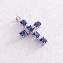 Gold cross with sapphires and diamonds 1p759-0072 Onyx