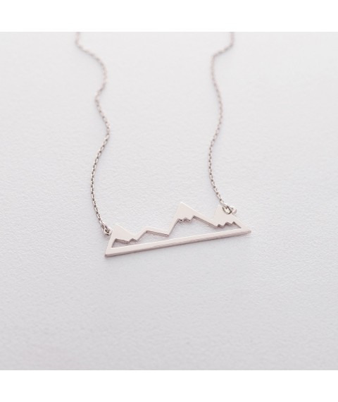 Silver necklace "Mountains" 18819 Onyx 45