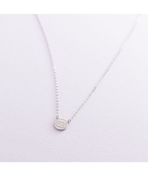 Silver necklace "Zodiac sign Cancer" 181052cancer Onyx 40