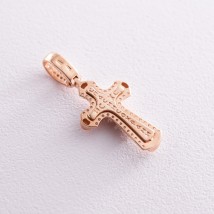 Православный крест "Распятие. Спаси и Сохрани" (эмаль, фианиты) 270065E Онікс