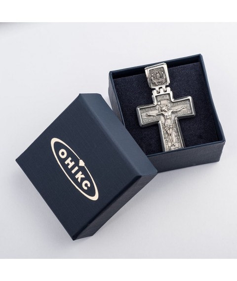 Orthodox cross made of silver 131924 Onyx