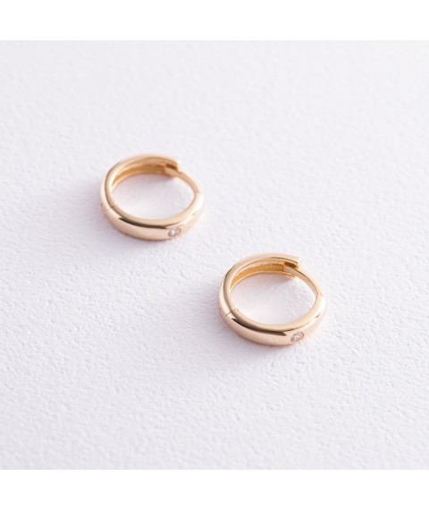 Earrings - rings in yellow gold (cubic zirconia) s08014 Onyx