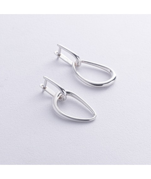 Silver earrings "Sympathy" 122770 Onyx