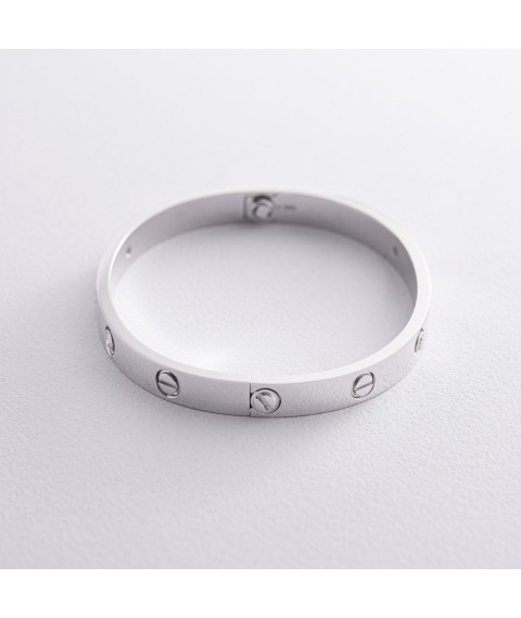 Hard bracelet "Love" with diamonds (white gold) 531761121 Onyx 17