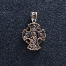 Православный крест "Господь Вседержитель. Ангел Хранитель" п03883 Онікс