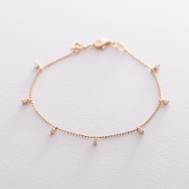 Gold bracelet with cubic zirconia b04218 Onix 18.5