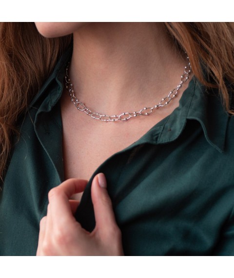 Silver necklace "Fantasy" 181110 Onyx 40