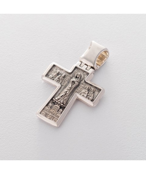 Orthodox cross made of silver 131924 Onyx