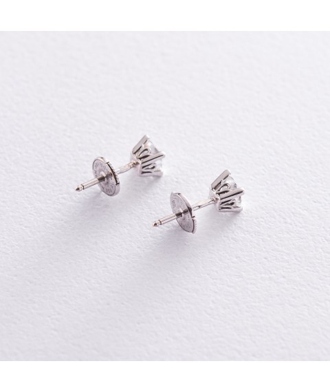 Gold earrings - studs (diamond) sm0241 Onyx