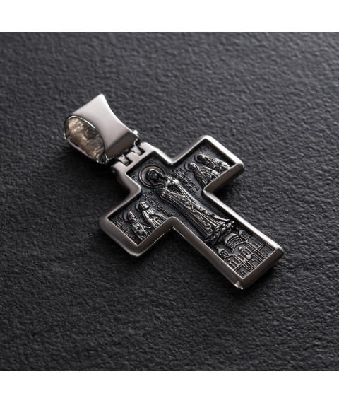 Orthodox cross made of silver 131924 Onyx