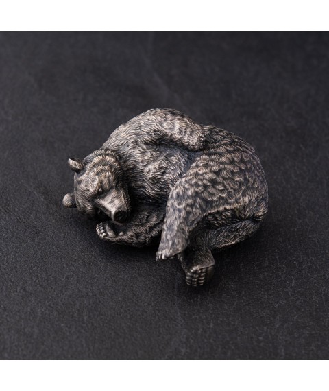 Handmade silver figure "Bear" 23161 Onyx