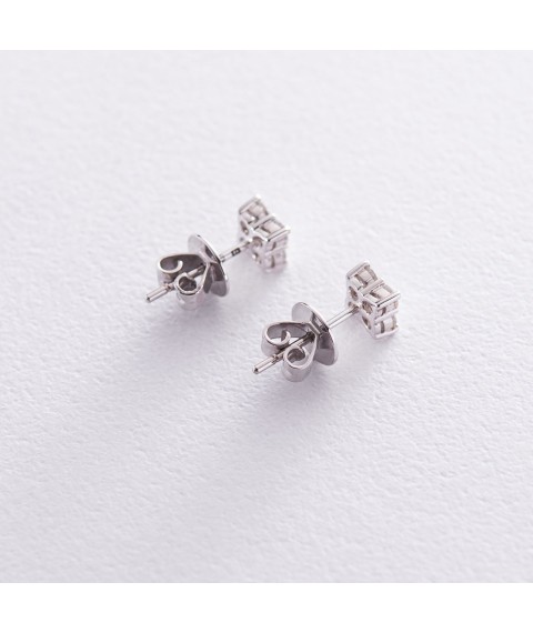 Gold stud earrings with diamonds sb0126sl Onyx
