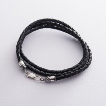 Leather cord with silver clasp (3mm) 18429 Onyx 50