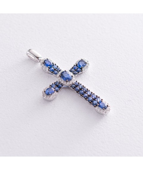 Gold cross with sapphires and diamonds pb0059gm Onyx