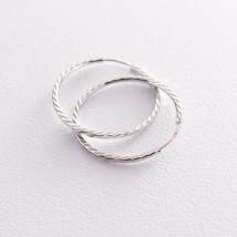 Сережки - кільця в білому золоті (2.5 см) с07145 Онікс