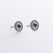 Earrings - studs with diamonds (white gold) 322231121 Onyx
