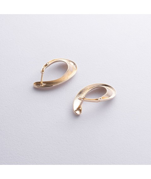 Earrings "Droplets" in yellow gold s08895 Onyx