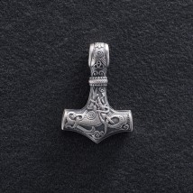 Silver pendant "Thor's Hammer" 133241 Onyx