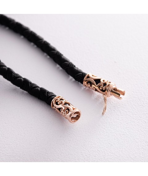 Jewelry silk cord with gold clasp l0015 Onix 60