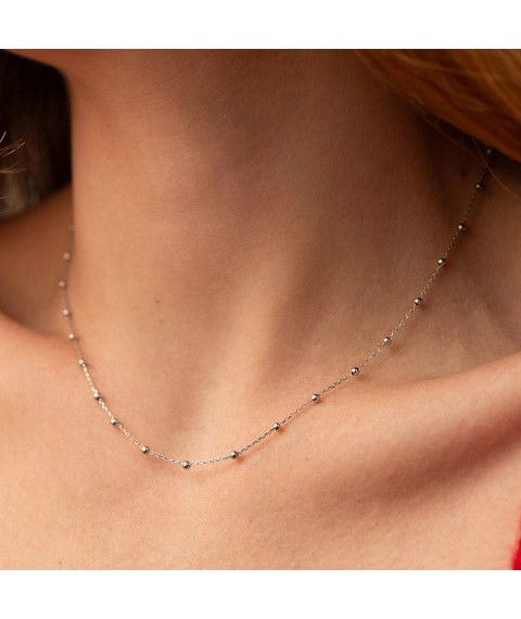 Necklace "Balls" in white gold kol02015 Onyx 44